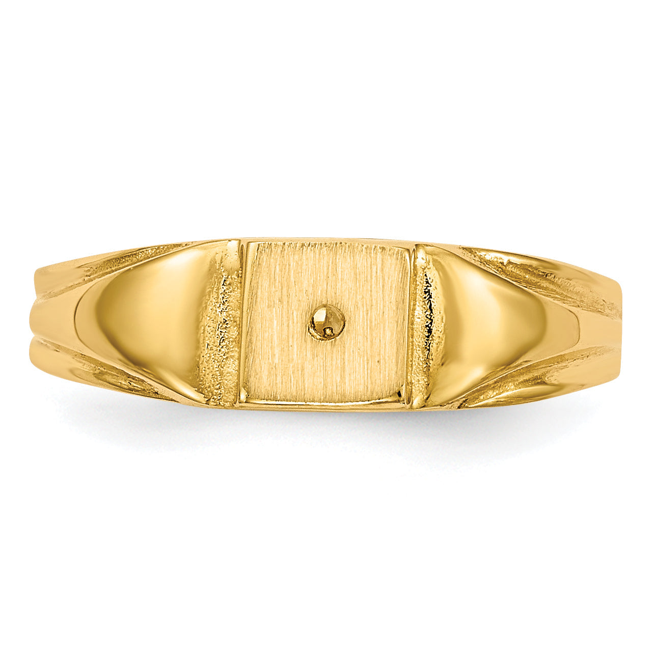 14K Yellow Gold Child'S Diamond Ring Mounting 4.5mmx4.5mm Closed Back