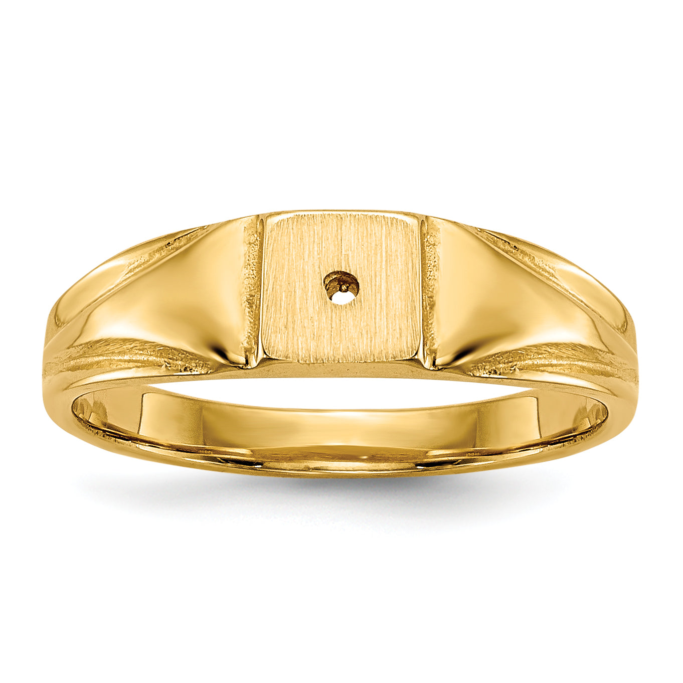 14K Yellow Gold Child'S Diamond Ring Mounting 4.5mmx4.5mm Closed Back