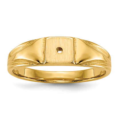 14K Yellow Gold Child'S Diamond Ring Mounting 4.5mmx4.5mm Closed Back