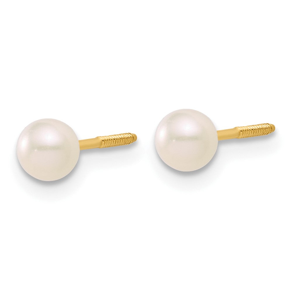 14K Yellow Gold Madi K White Fwc Pearl 15 Necklace, Earrings & 5.5 Bracelet 3Pc Set