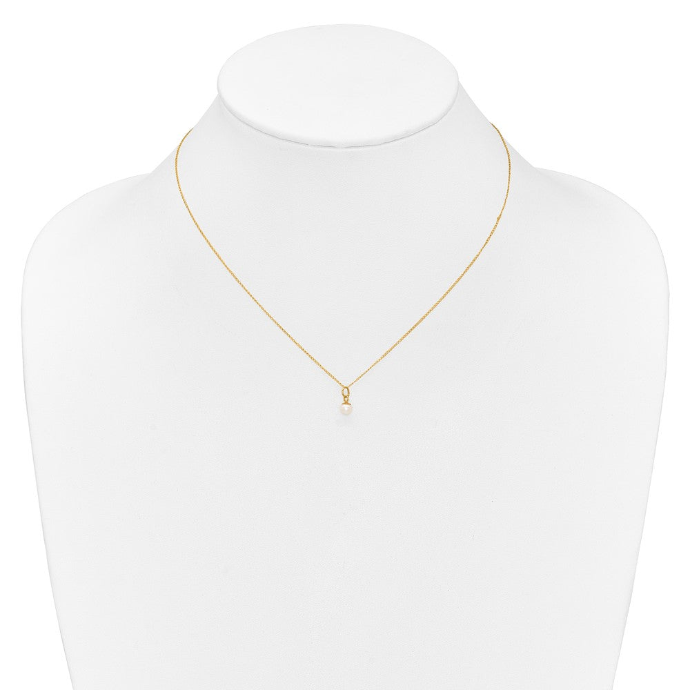 14K Yellow Gold Madi K White Fwc Pearl 15 Necklace, Earrings & 5.5 Bracelet 3Pc Set