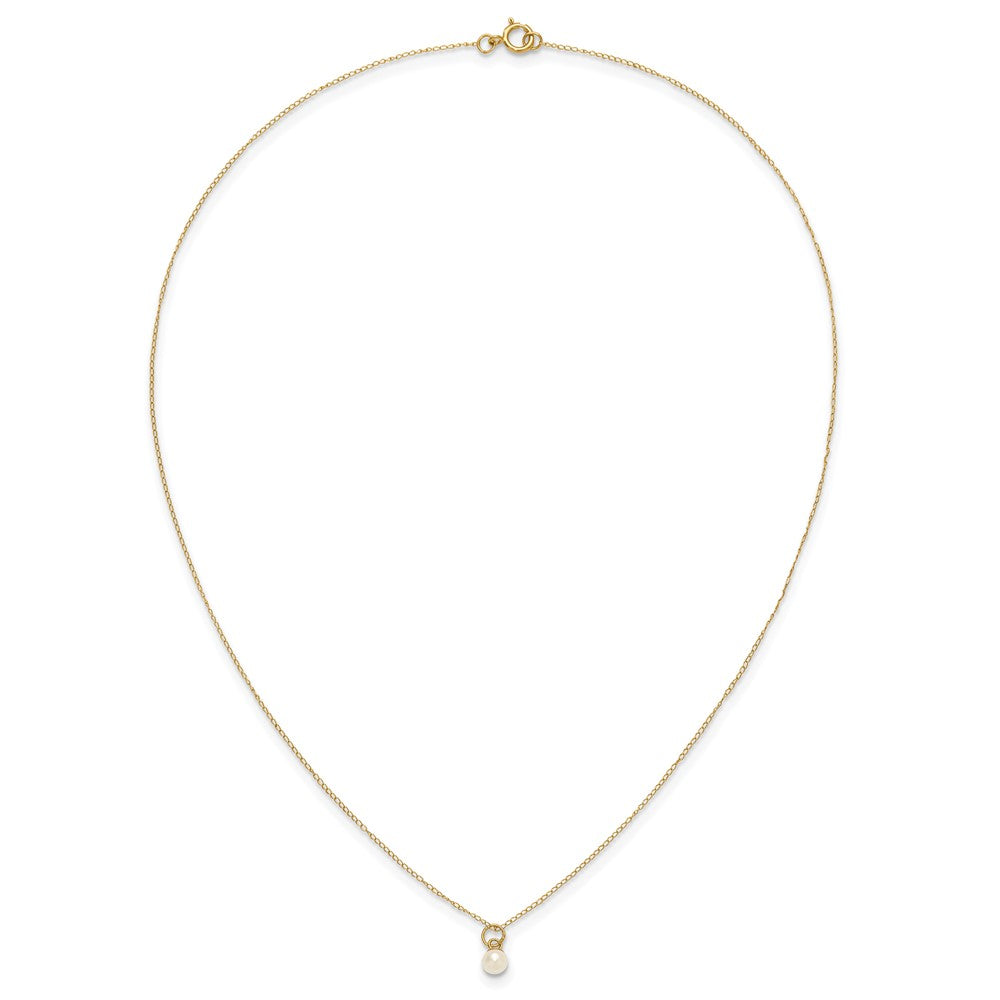 14K Yellow Gold Madi K White Fwc Pearl 15 Necklace, Earrings & 5.5 Bracelet 3Pc Set