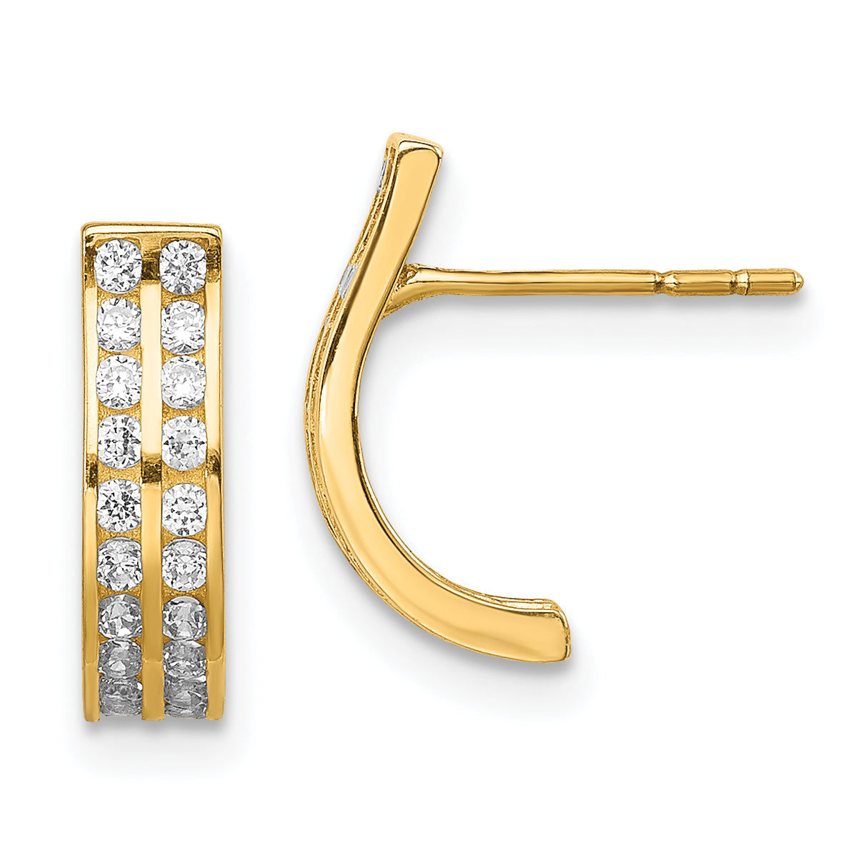 14K Yellow Gold Madi K Cz Drop Post Earrings