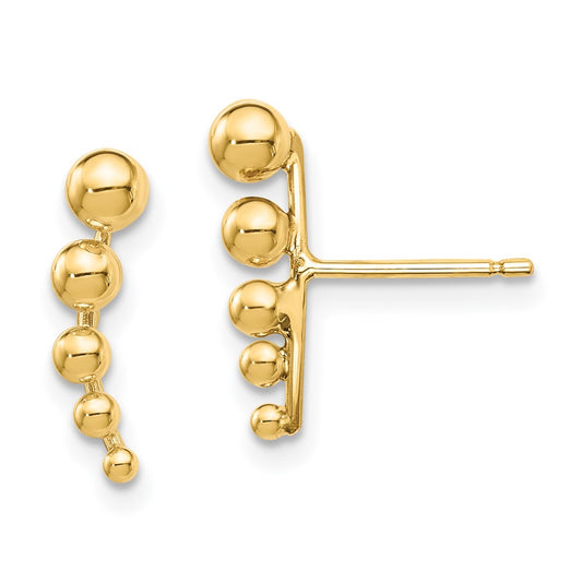 14K Yellow Gold Madi K Graduated Ball Post Earrings