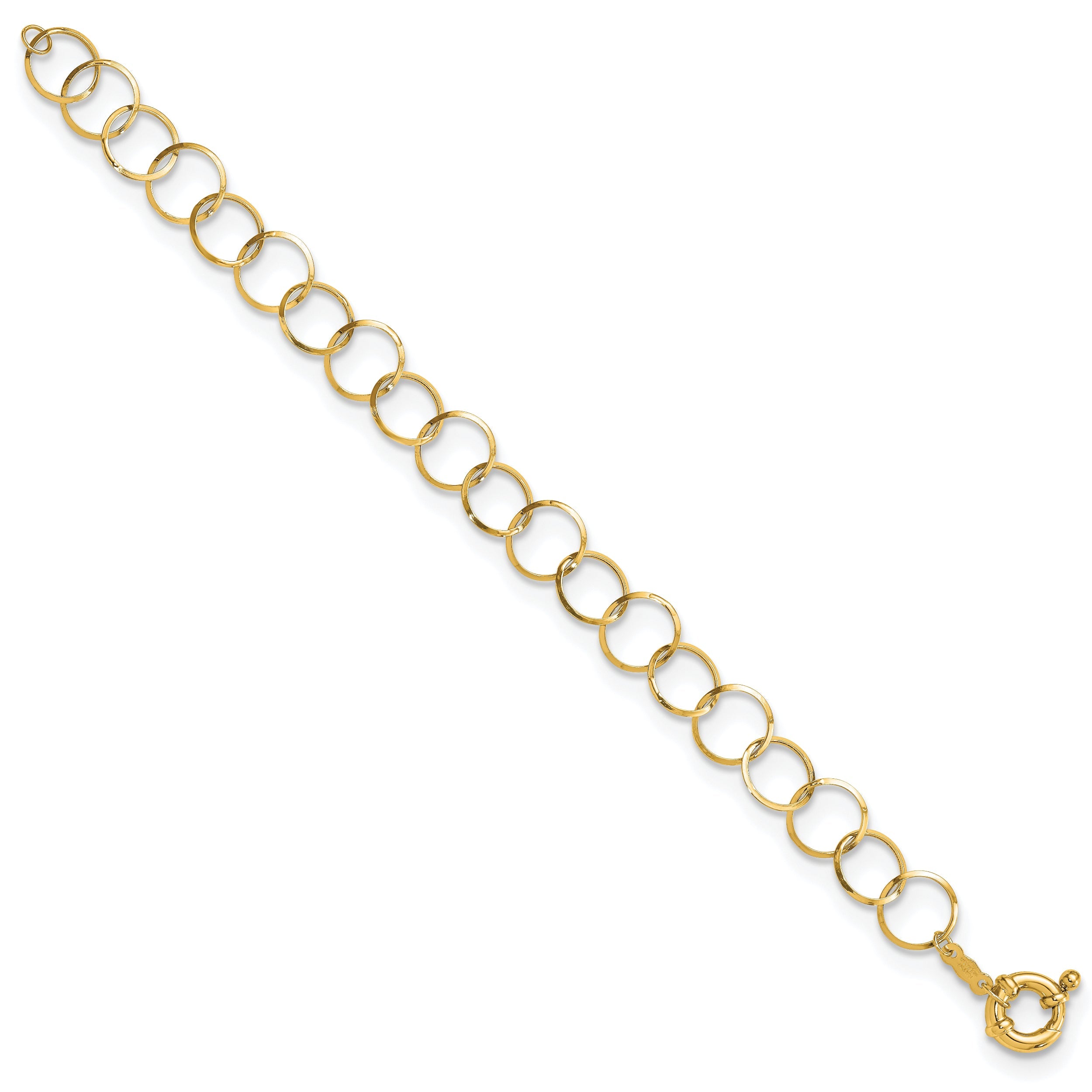 7.5 Inch 14K Circle Chain Bracelet