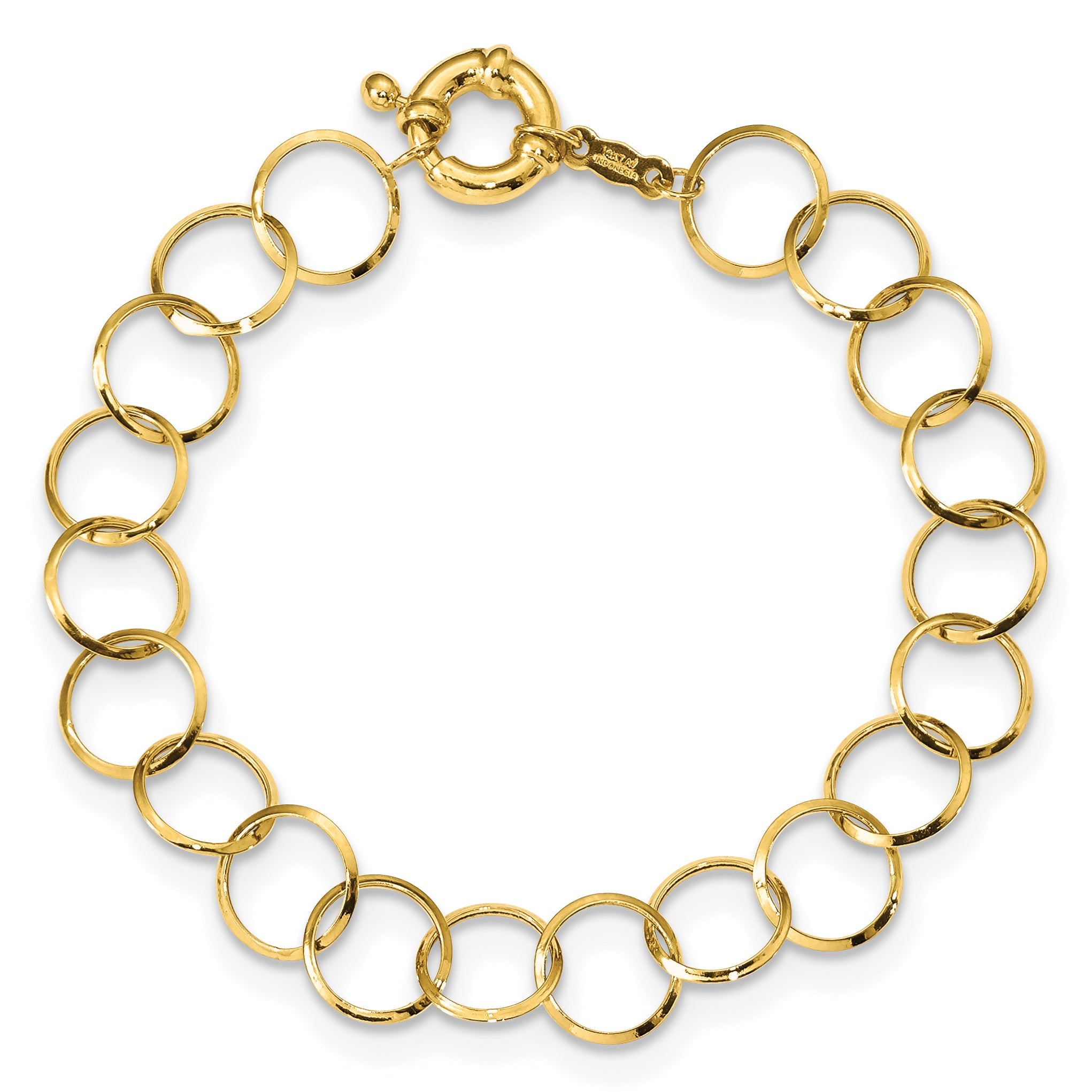 7.5 Inch 14K Circle Chain Bracelet