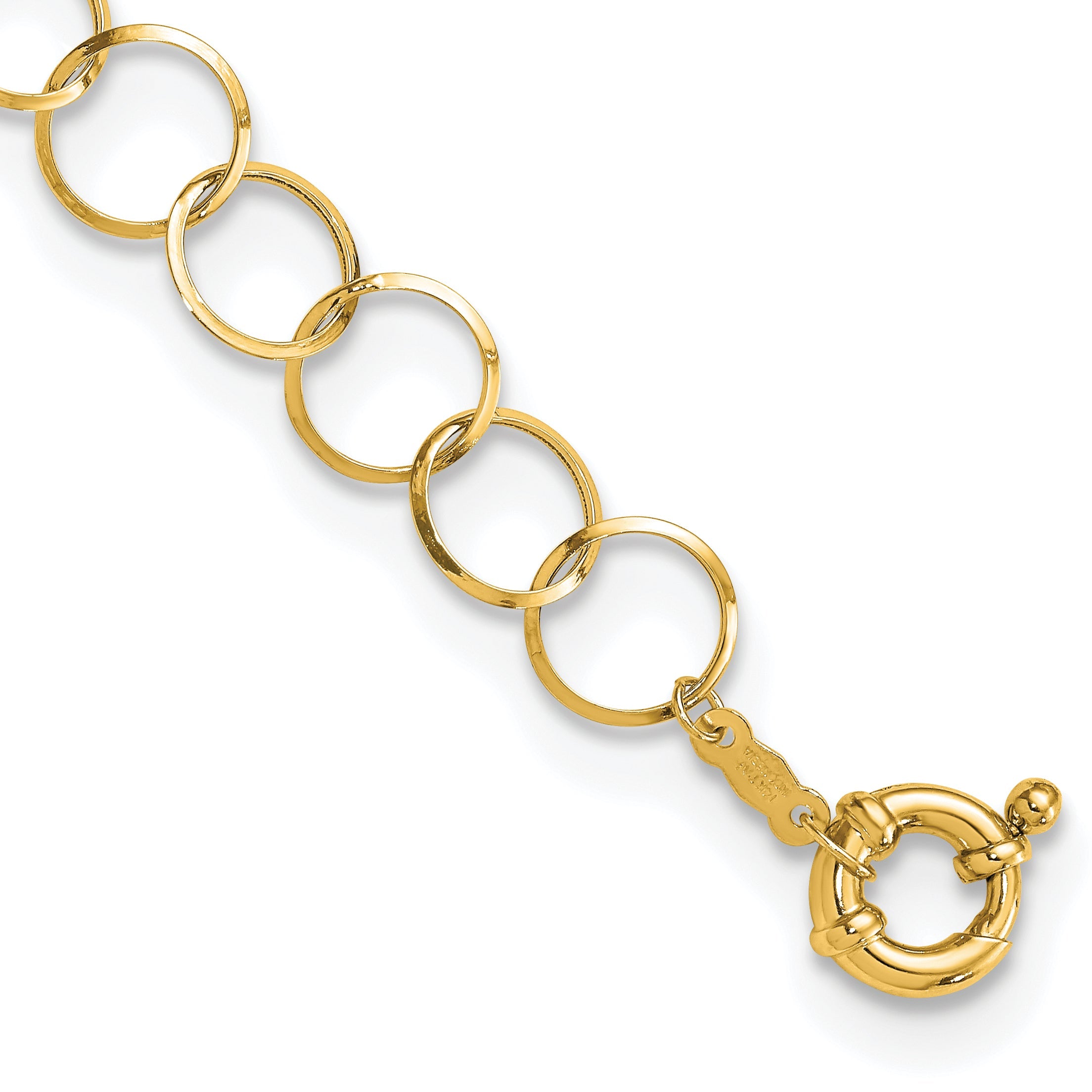 7.5 Inch 14K Circle Chain Bracelet