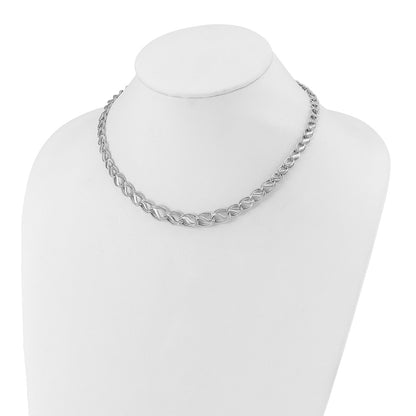 14K White Gold Diamond Cut Necklace