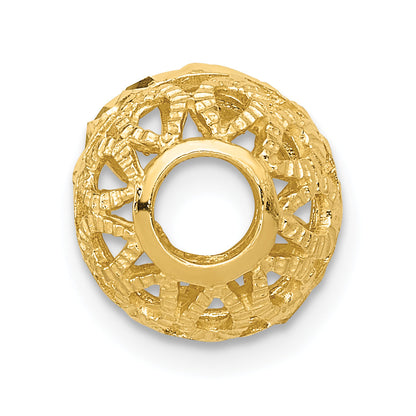 14K Yellow Gold Diamond-Cut Ball Chain Slide