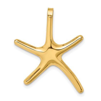14K Yellow Gold Polished Starfish Chain Slide