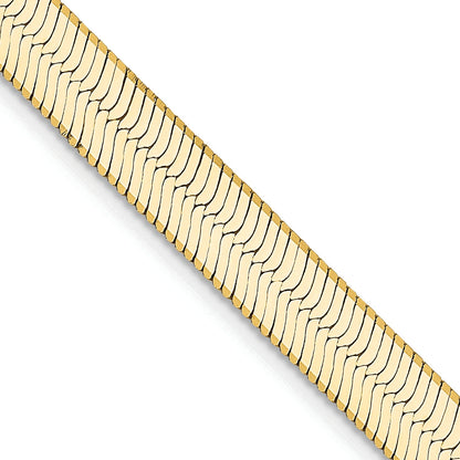 14K Yellow Gold 18 Inch 5.5mm Silky Herringbone With Lobster Clasp Chain Necklace
