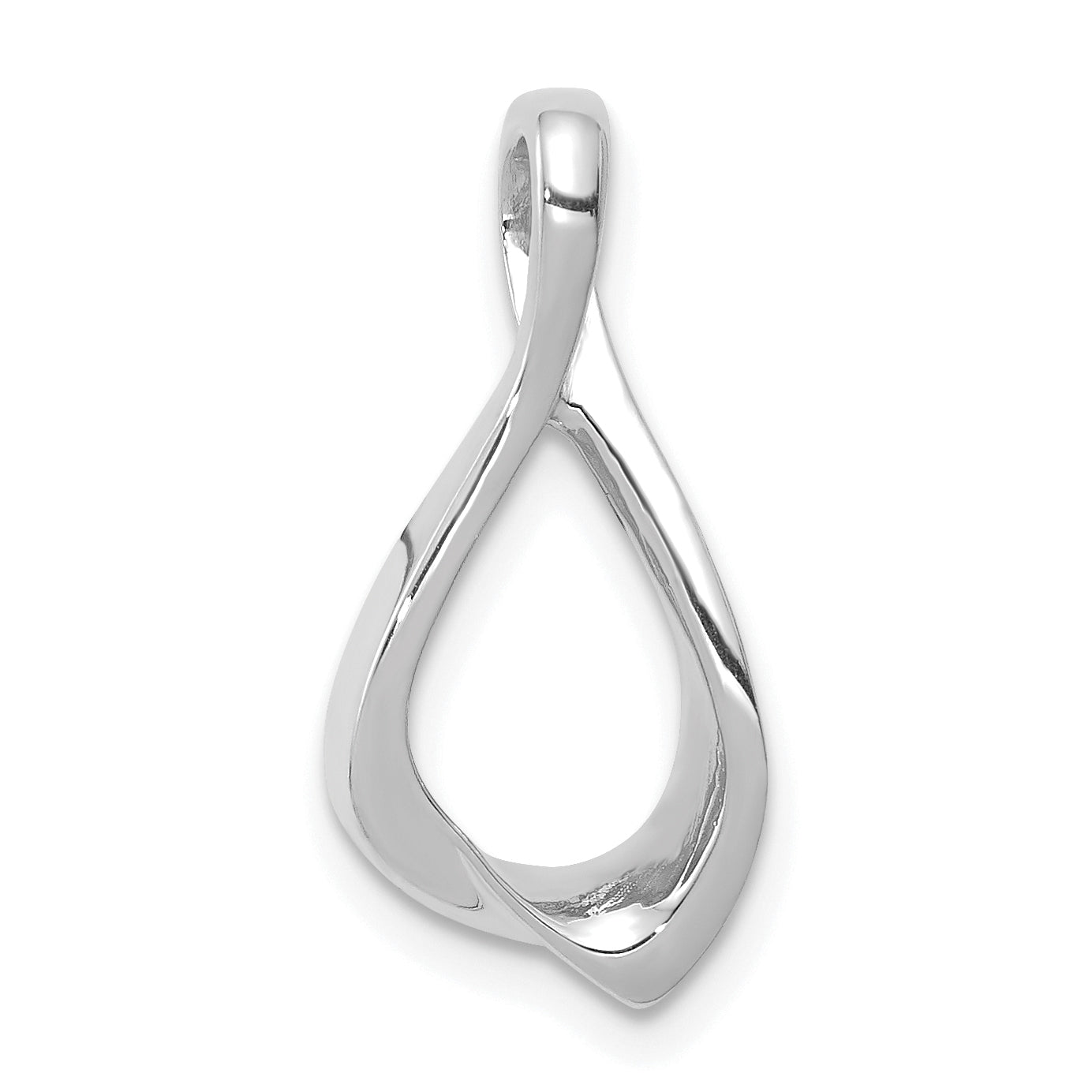 14K White Gold Chain Slide Reversible Omega