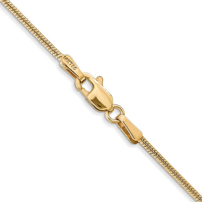 14K Yellow Gold 26 Inch 1.4mm Round Snake Lobster Clasp Chain Necklace