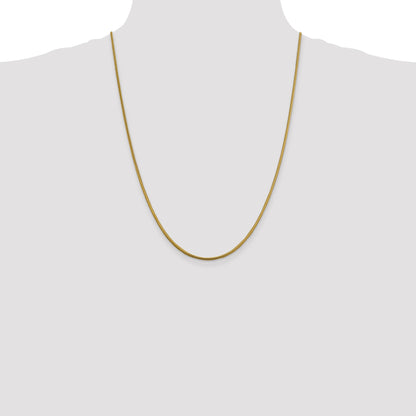 14K Yellow Gold 24 Inch 1.85mm Round Snake Lobster Clasp Chain Necklace