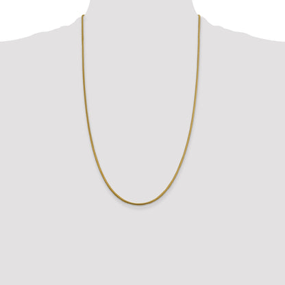 14K Yellow Gold 26 Inch 1.85mm Round Snake Lobster Clasp Chain Necklace