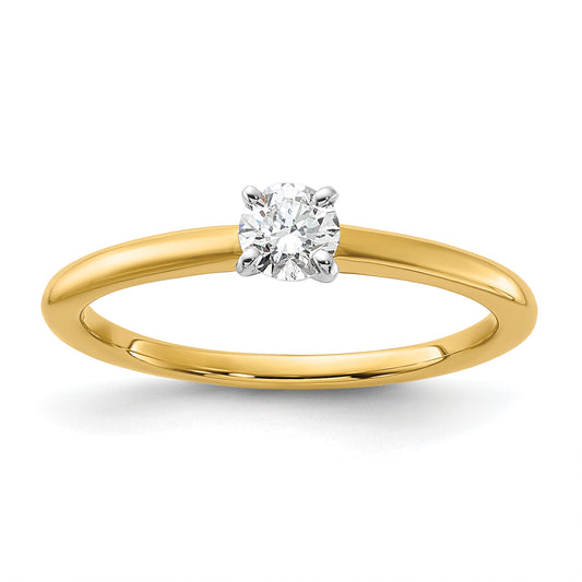 14k Two-tone 1/4 Ct. Lab Grown Diamond VS/SI+ G+ Round Solitaire Engagement Ring