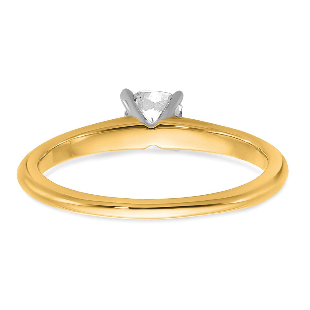 14k Two-tone 1/2 Ct. Certified Lab Grown Diamond VS/SI+ G+ Cushion Solitare Engagement Ring