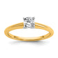 14k Two-tone 1/2 Ct. Certified Lab Grown Diamond VS/SI+ G+ Cushion Solitare Engagement Ring