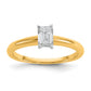 14k Two-tone 1/2 Ct. Certified Lab Grown Diamond VS/SI+ G+ Emerald Solitare Engagement Ring