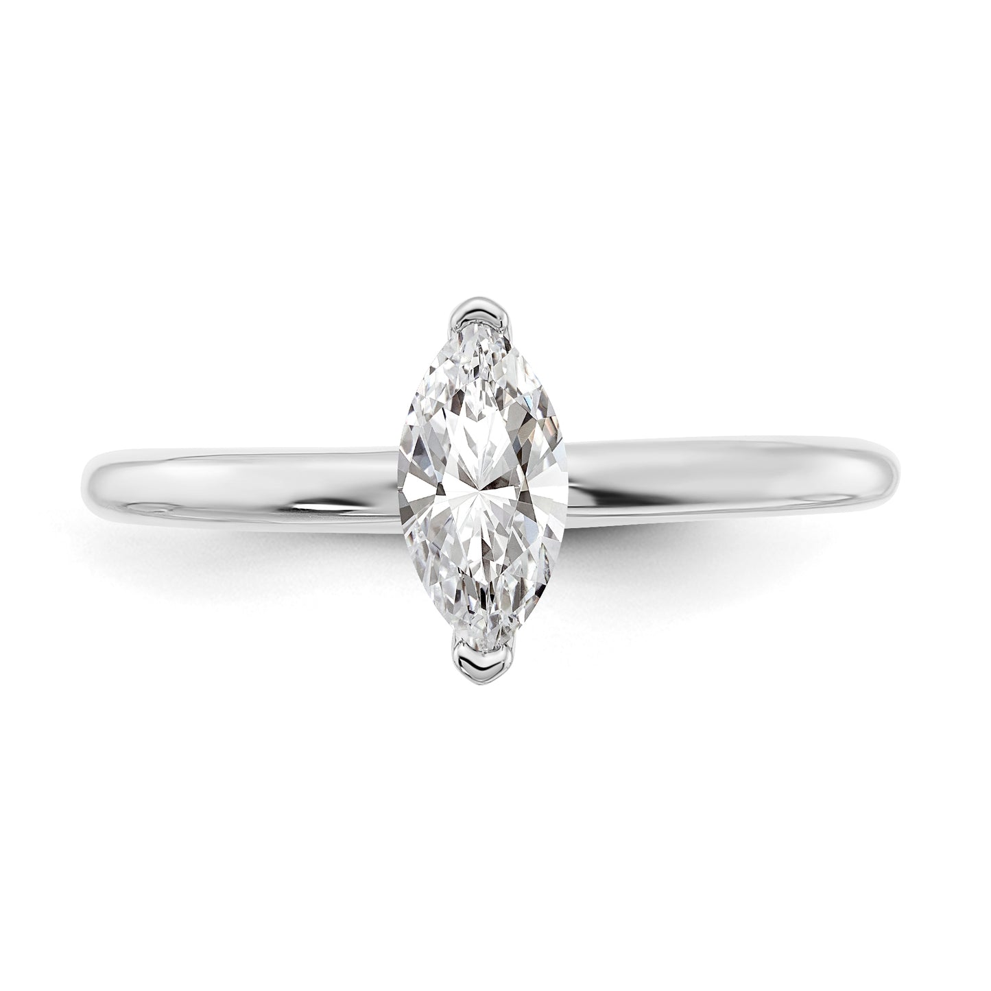 14k White Gold 1/2 Ct. Certified Lab Grown Diamond VS/SI+ G+ Marquise Solitare Engagement Ring