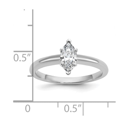 14k White Gold 1/2 Ct. Lab Grown Diamond VS/SI+ G+ Marquise Solitare Engagement Ring