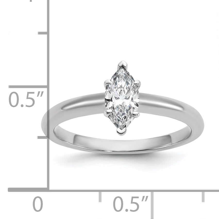 14k White Gold 1/2 Ct. Certified Lab Grown Diamond VS/SI+ G+ Marquise Solitare Engagement Ring