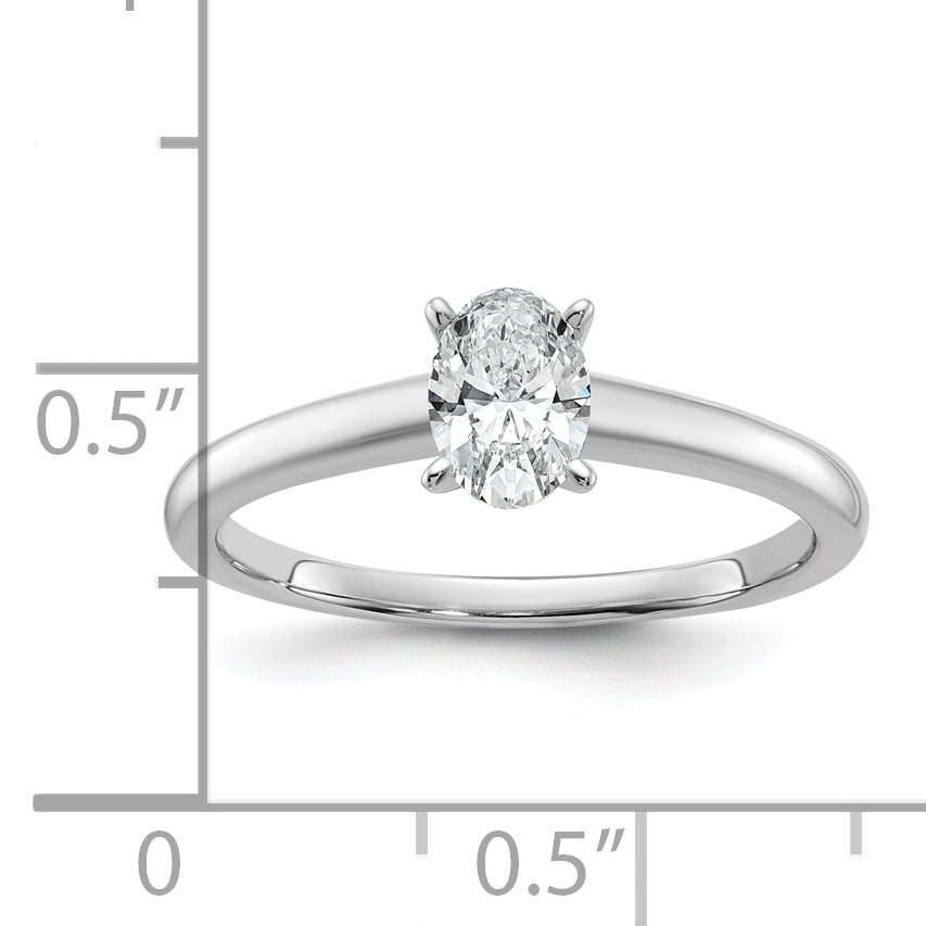 14k White Gold 1/2 Ct. Lab Grown Diamond VS/SI+ G+ Oval Solitare Engagement Ring