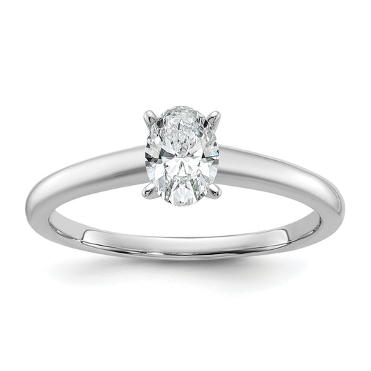 14k White Gold 1/2 Ct. Certified Lab Grown Diamond VS/SI+ G+ Oval Solitare Engagement Ring