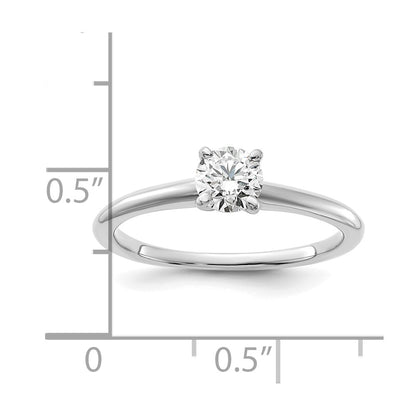 14k White Gold 1/2 Ct. Lab Grown Diamond VS+ F+ Round Solitaire Engagement Ring
