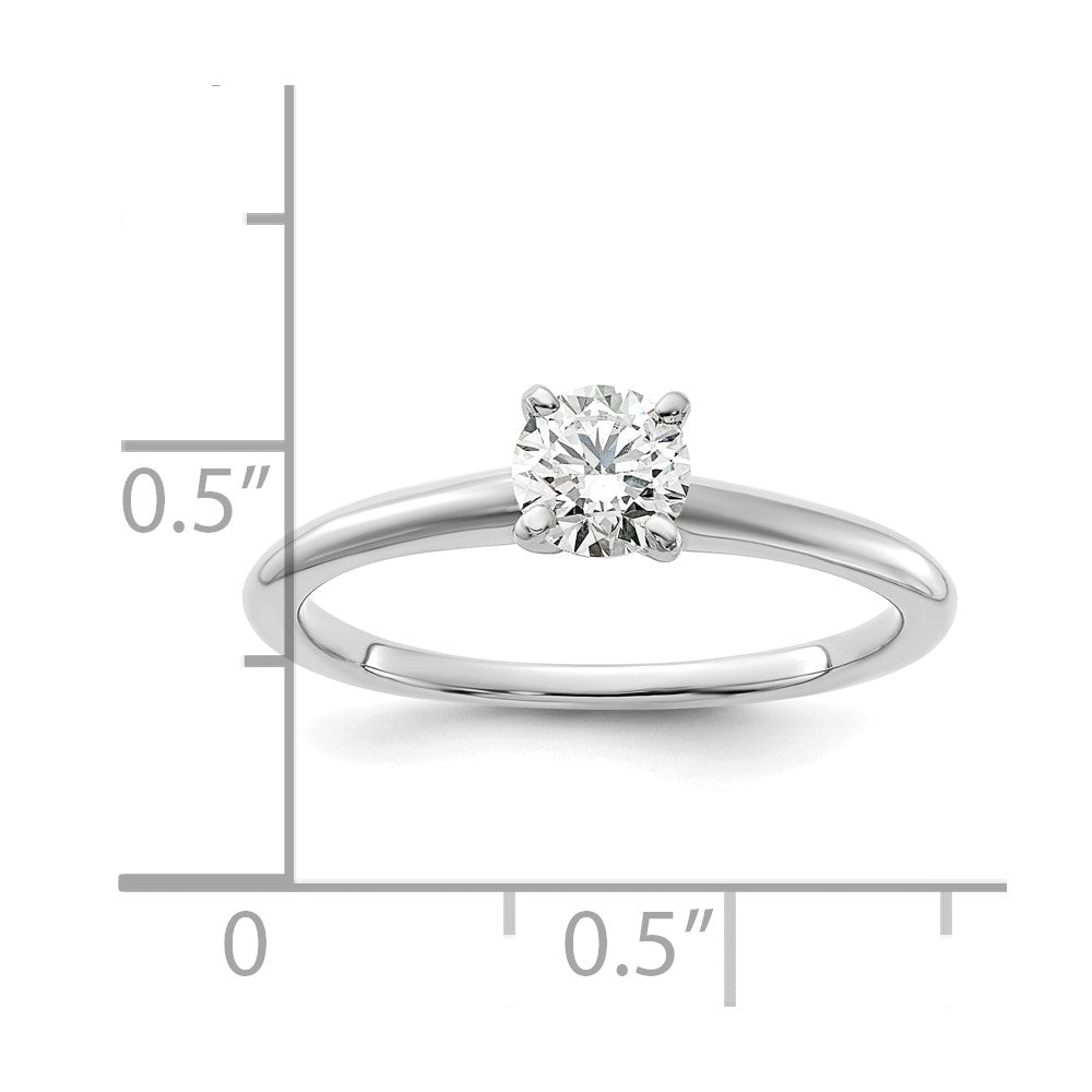 14k White Gold 1/2 Ct. Certified Lab Grown Diamond VS/SI+ G+ Round Solitaire Engagement Ring