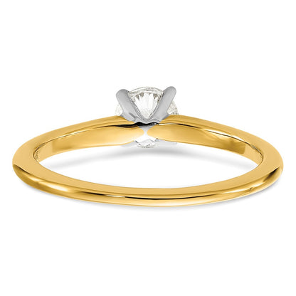 14k Two-tone 1/2 Ct. Lab Grown Diamond VS+ F+ Round Solitaire Engagement Ring