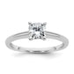 14k White Gold 3/4 Ct. Certified Lab Grown Diamond VS/SI+ G+ Cushion Solitare Engagement Ring