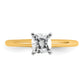 14k Two-tone 3/4 Ct. Certified Lab Grown Diamond VS/SI+ G+ Cushion Solitare Engagement Ring