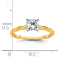 14k Two-tone 3/4 Ct. Certified Lab Grown Diamond VS/SI+ G+ Cushion Solitare Engagement Ring