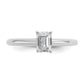 14k White Gold 3/4 Ct. Certified Lab Grown Diamond VS/SI+ G+ Emerald Solitare Engagement Ring