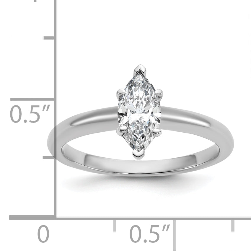 14k White Gold 3/4 Ct. Certified Lab Grown Diamond VS/SI+ G+ Marquise Solitare Engagement Ring