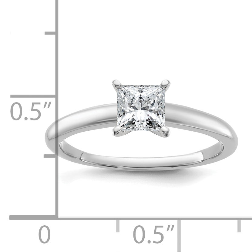 14k White Gold 3/4 Ct. Certified Lab Grown Diamond VS/SI+ G+ Princess Solitare Engagement Ring