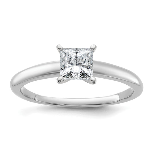 14k White Gold 3/4 Ct. Certified Lab Grown Diamond VS/SI+ G+ Princess Solitare Engagement Ring