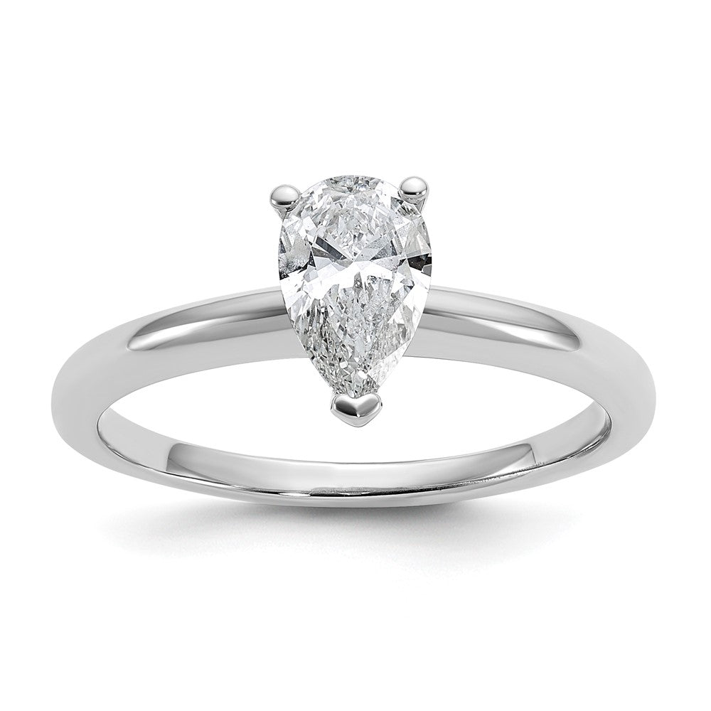 14k White Gold 3/4 Ct. Lab Grown Diamond VS/SI+ G+ Pear Solitare Engagement Ring