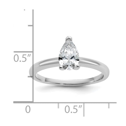 14k White Gold 3/4 Ct. Certified Lab Grown Diamond VS/SI+ G+ Pear Solitare Engagement Ring