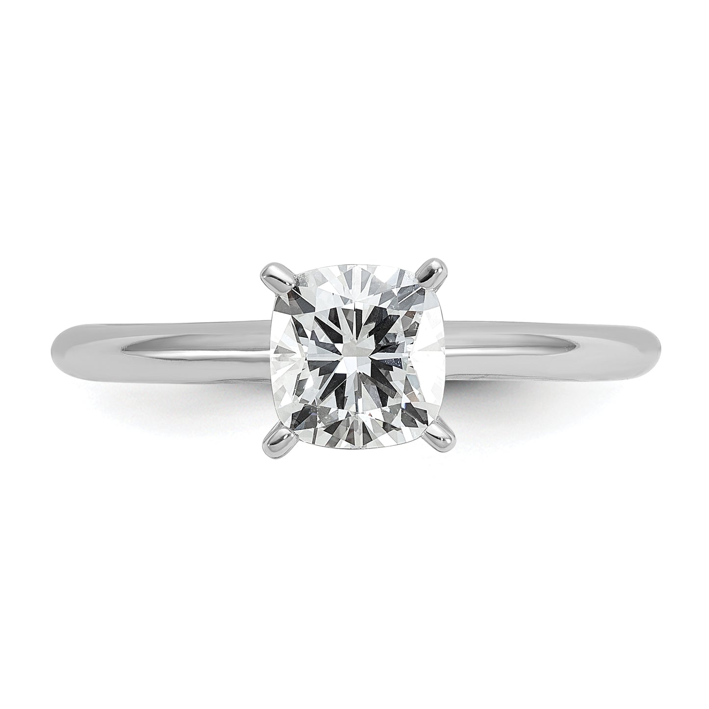 14k White Gold 1 Ct. Lab Grown Diamond VS/SI+ G+ Cushion Solitare Engagement Ring