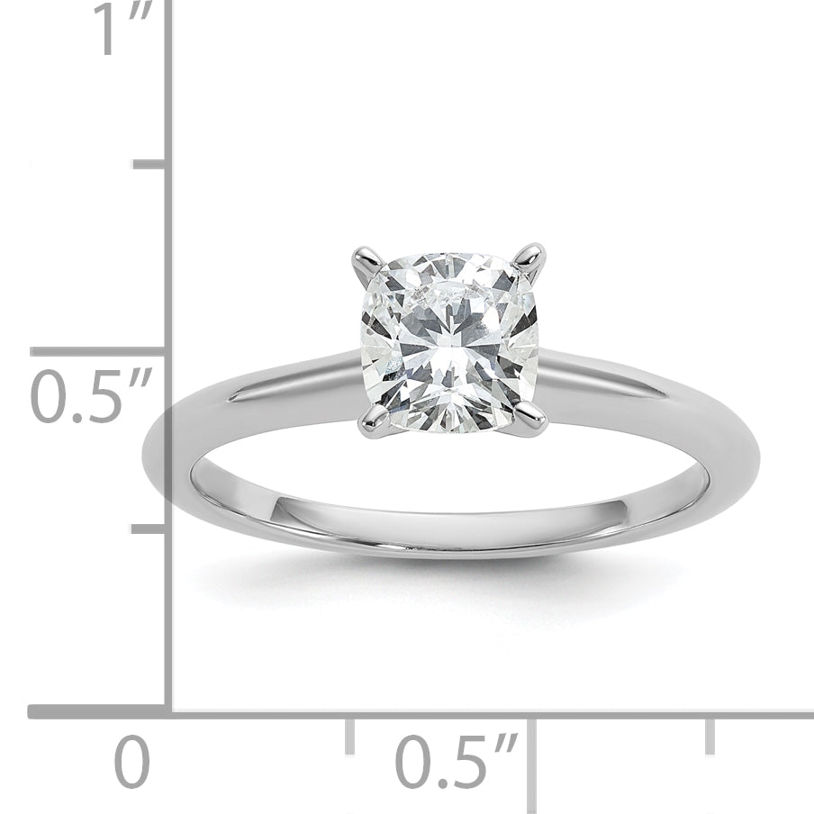 14k White Gold 1 Ct. Lab Grown Diamond VS/SI+ G+ Cushion Solitare Engagement Ring