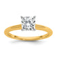 14k Two-tone 1 Ct. Lab Grown Diamond VS/SI+ G+ Cushion Solitare Engagement Ring