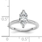 14k White Gold 1 Ct. Certified Lab Grown Diamond VS/SI+ G+ Marquise Solitare Engagement Ring