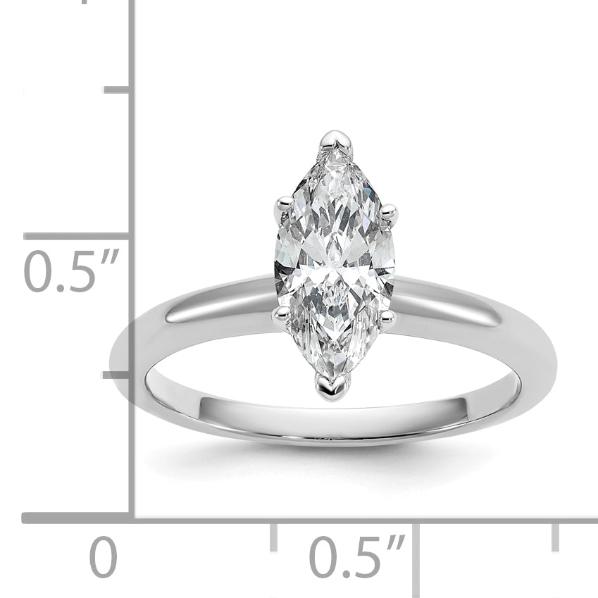 14k White Gold 1 Ct. Certified Lab Grown Diamond VS/SI+ G+ Marquise Solitare Engagement Ring