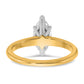 14k Two-tone 1 Ct. Lab Grown Diamond VS/SI+ G+ Marquise Solitare Engagement Ring