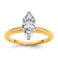 14k Two-tone 1 Ct. Lab Grown Diamond VS/SI+ G+ Marquise Solitare Engagement Ring