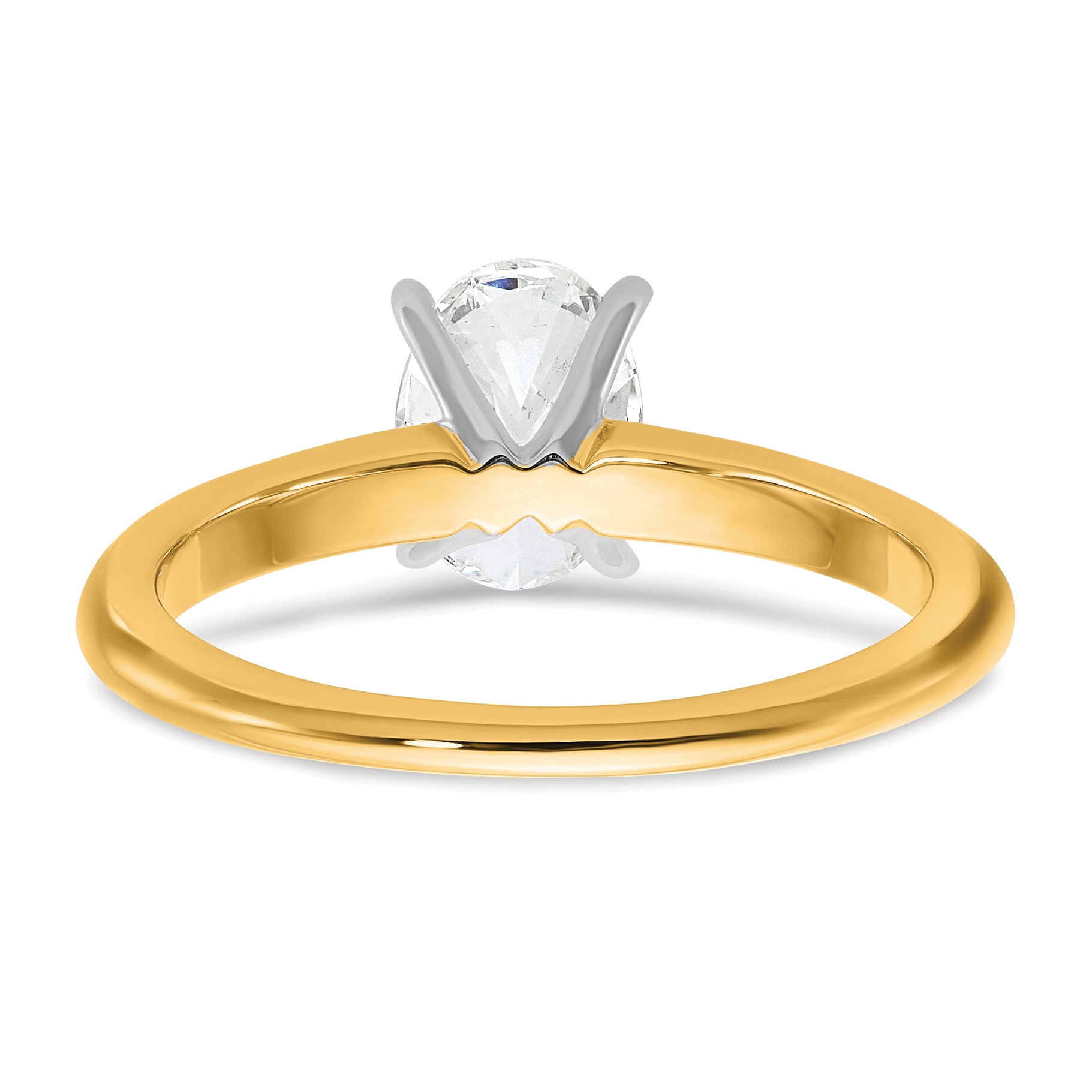 14k Two-tone 1 Ct. Certified Lab Grown Diamond VS/SI+ G+ Oval Solitare Engagement Ring