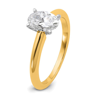 14k Two-tone 1 Ct. Lab Grown Diamond VS/SI+ G+ Oval Solitare Engagement Ring