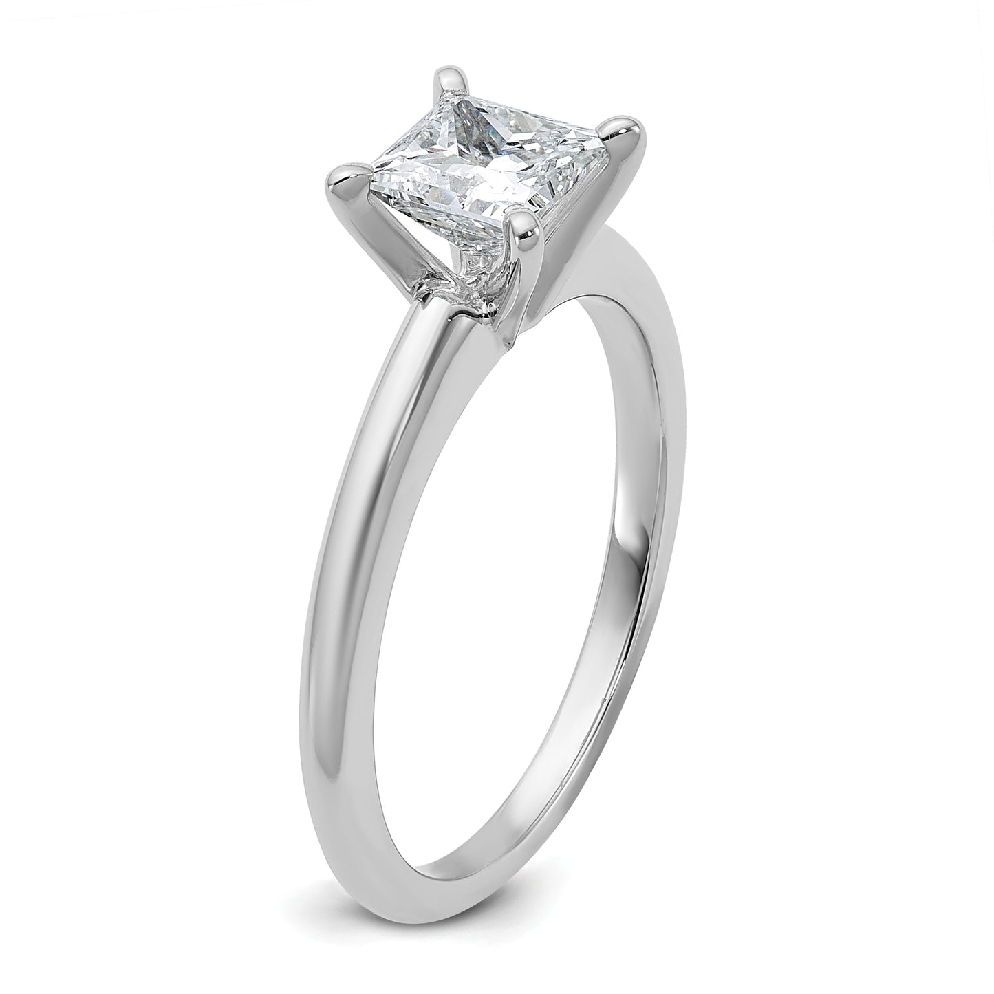 14k White Gold 1 Ct. Lab Grown Diamond VS/SI+ G+ Princess Solitare Engagement Ring